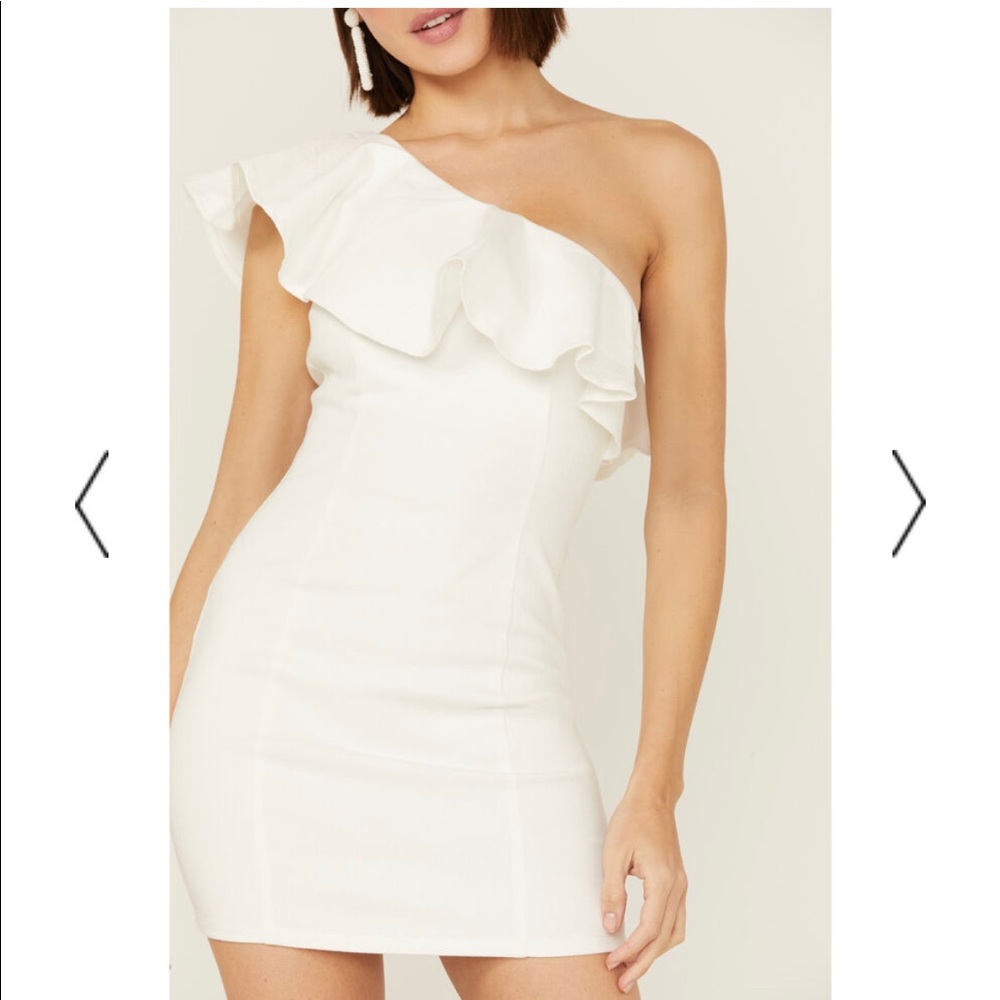 Women's Reinette White Denim One Shoulder Mini Dress